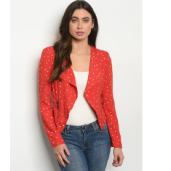 Red Blazer with white heart details - Picture 3 of 3